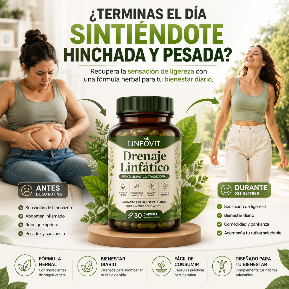 Vuelve a sentirte ligera cada día | Drenaje Linfático Premium™