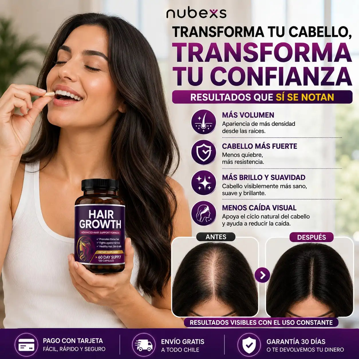 Hair Growth Nubexs™ Más cabello. Más confianza.