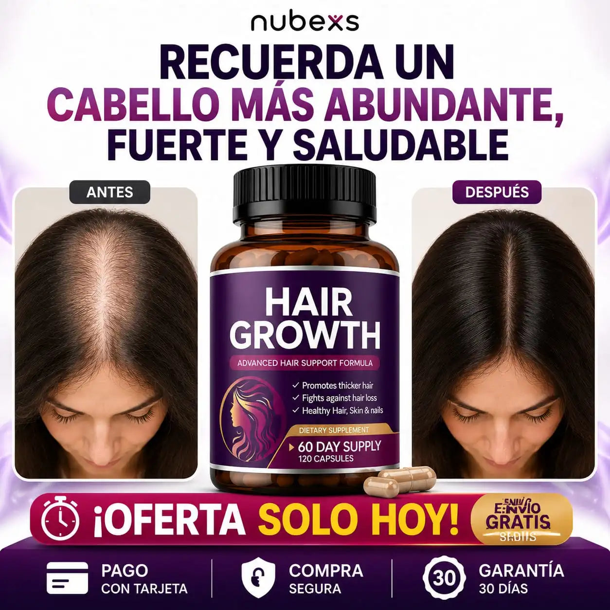 Hair Growth Nubexs™ Más cabello. Más confianza.