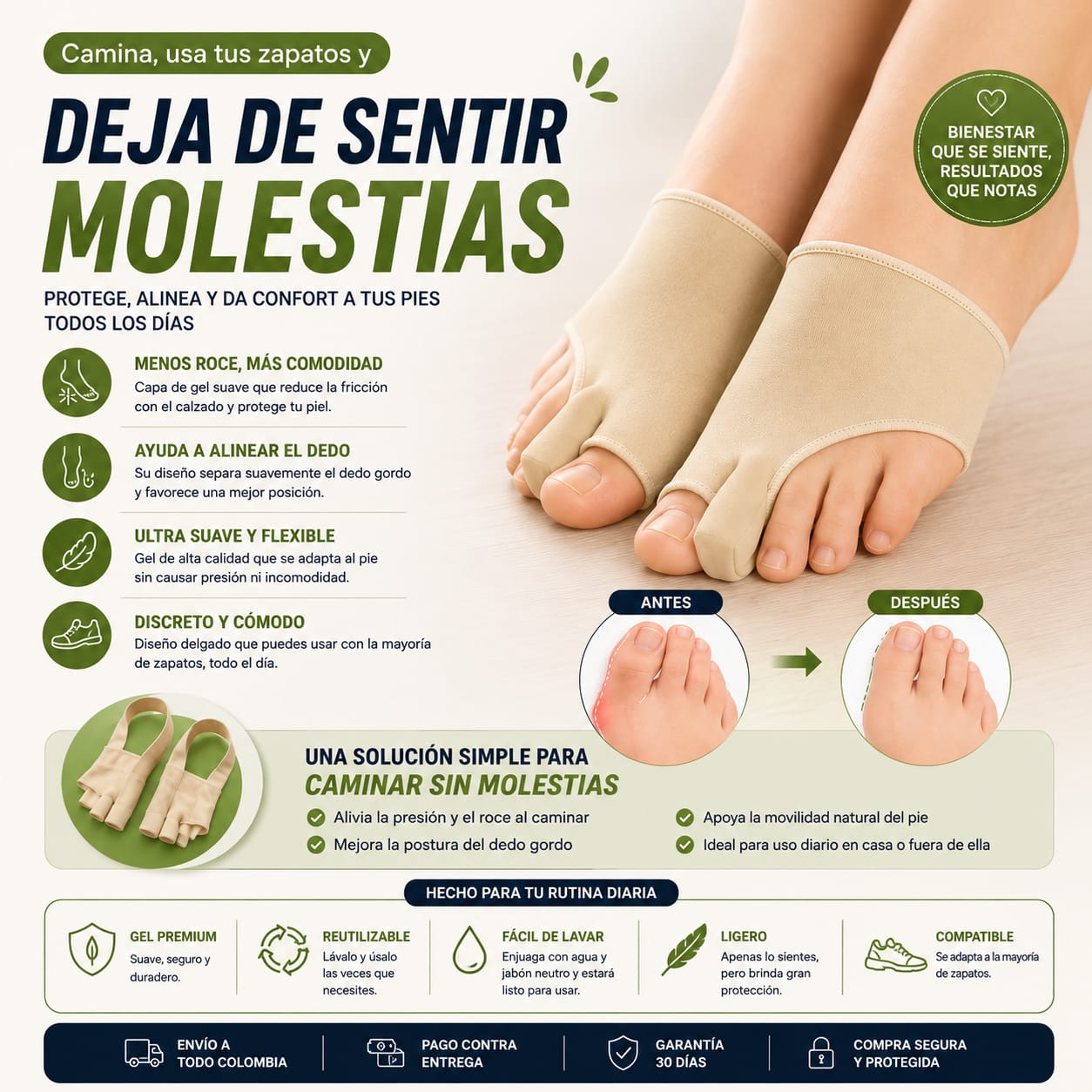 Vuelve a caminar con comodidad Calcetín Corrector de Juanetes™